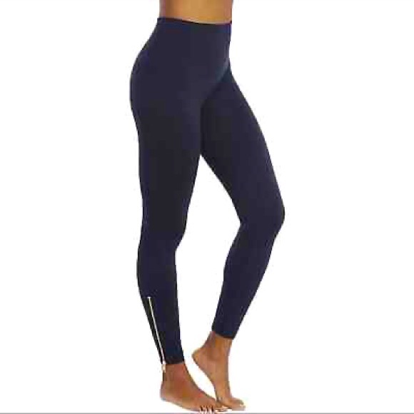 SPANX Pants - SPANX Black Seamless Leggings with Gold Ankle Zippers